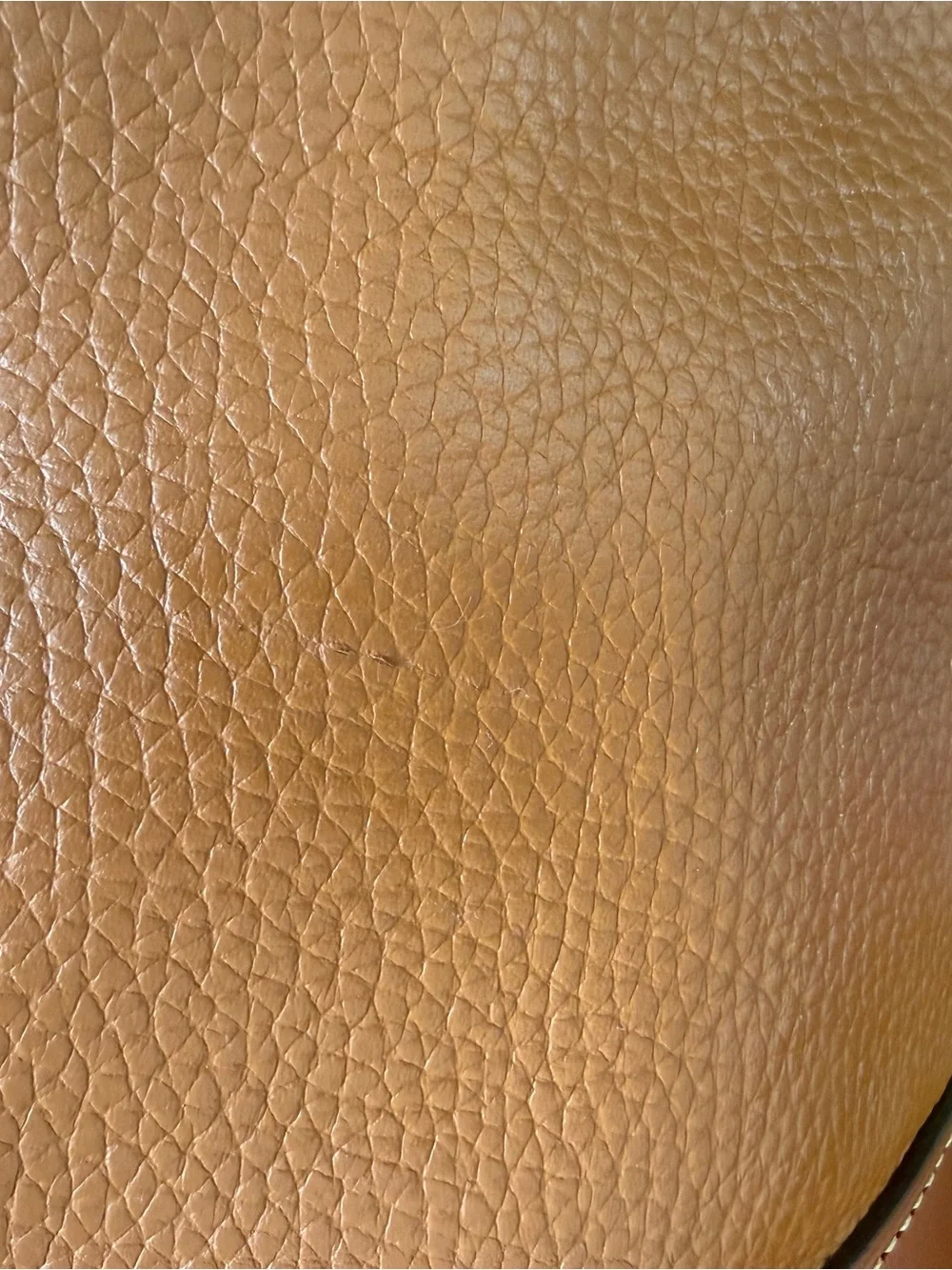 Dooney & Bourke Cognac Pebbled Leather Satchel with Crossbody Strap Dome Zip Zip